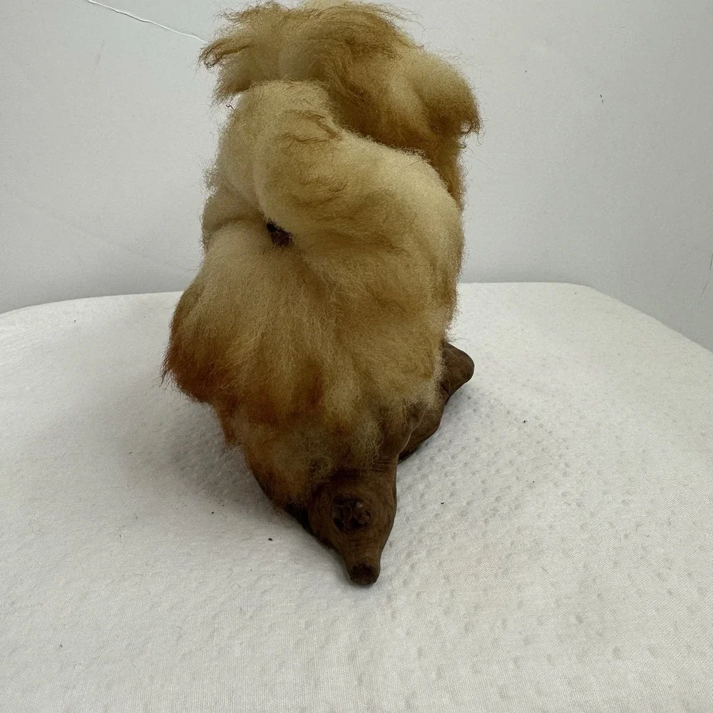 Vintage The Wooly Critters Co Wool Owls Figurine San Dimas‎ California Driftwood